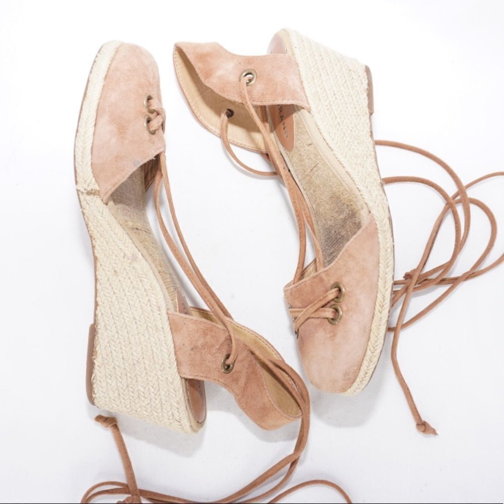 Lucky BrandĀ Keller Suede Espadrille Lace-Up Wedges, Sizeā7 - Picture 10 of 11